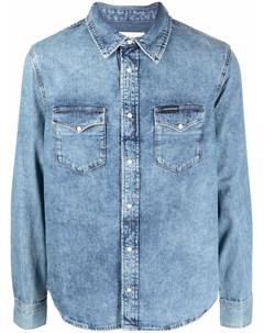 Джинсовая рубашка с эффектом потертости Calvin klein jeans
