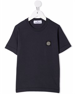 Футболка с нашивкой логотипом Stone island junior