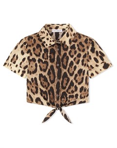 Рубашка с леопардовым принтом Dolce & gabbana kids