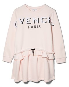 Платье с кулиской и логотипом Givenchy kids