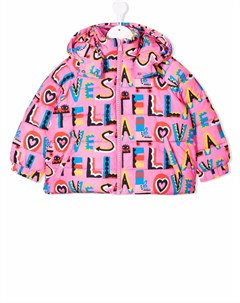 Пуховик на молнии с логотипом Stella mccartney kids