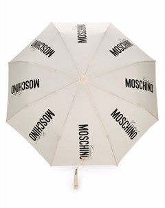 Зонт с контрастной ручкой и логотипом Moschino