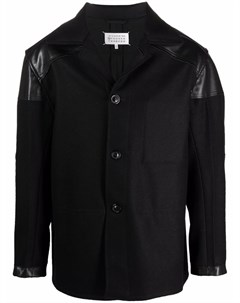 Шерстяной пиджак с контрастной вставкой Maison margiela
