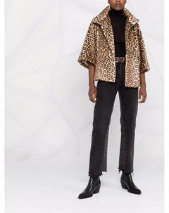 Укороченная куртка с леопардовым принтом Fay