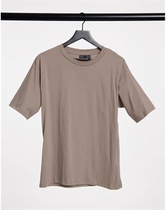 Серо коричневая oversized футболка Asos design