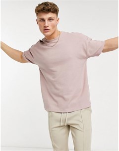 Розовая футболка с вафельной текстурой New look
