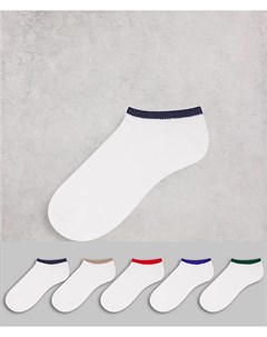 Набор из 5 пар спортивных носков с цветными полосками Asos design