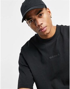 Окрашенная футболка в рубчик черного цвета Premium Sweats Adidas originals