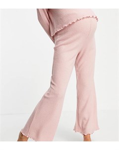 Домашние розовые брюки широкого кроя с вафельной фактурой от комплекта New look maternity