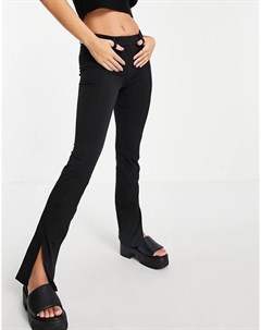 Черные брюки с заниженной талией и декоративным швом спереди Daisy Weekday