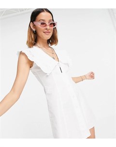 Белое платье мини с круглым воротником Inspired Reclaimed vintage