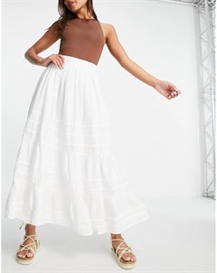 Белая юбка миди со складками Asos design