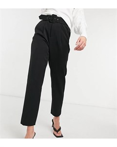 Черные брюки сигареты с поясом на талии Vero moda tall