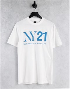 Белая футболка с принтом NY 21 River island