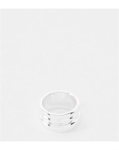 Кольцо с дизайном в три ряда с покрытием серебром Asos design