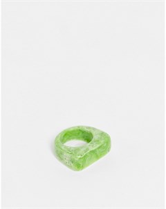 Зеленое пластиковое кольцо с мраморным дизайном Asos design