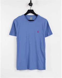 Голубая футболка с логотипом в виде игрока поло Polo ralph lauren