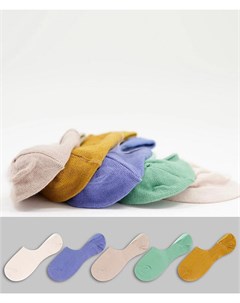 Набор из 5 пар невидимых носков летних пастельных оттенков Asos design