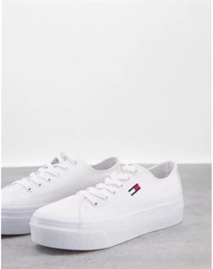 Белые парусиновые кроссовки с логотипом Tommy jeans