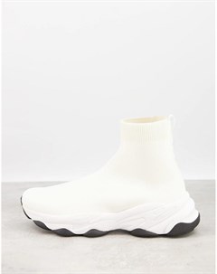 Белые кроссовки с вязаным верхом Asos design