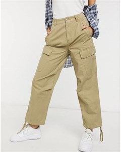 Светло бежевые брюки карго в стиле милитари Asos design