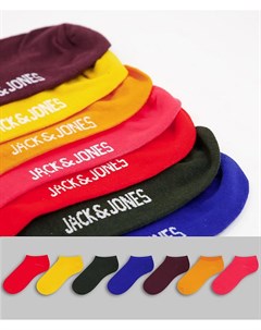 Набор из 7 пар спортивных носков разных цветов Jack & jones