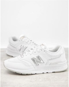 Белые кроссовки с серебристыми вставками 997H New balance