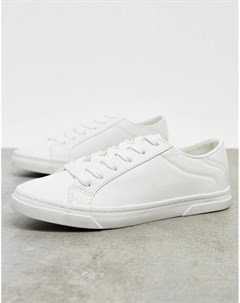 Белые кроссовки на шнуровке New look