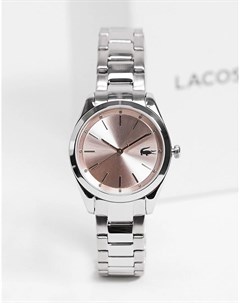 Серебристые женские часы браслет 2001176 Lacoste