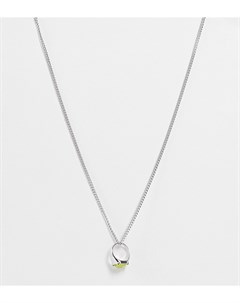 Серебристое ожерелье с массивным кольцом с желтым камнем Inspired Reclaimed vintage