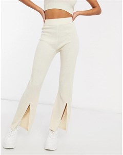 Кремовые брюки с разрезами от комплекта Asos design