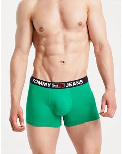 Зеленые боксеры брифы с логотипом на поясе Tommy jeans