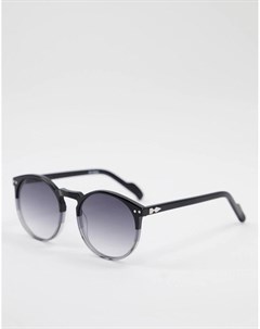 Круглые солнцезащитные очки унисекс в черной оправе с линзами с черным градиентным тонированием Cut  Spitfire