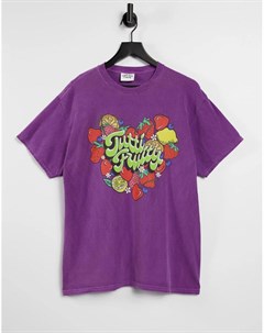 Выбеленная оversized футболка с рисунком Tutti Fruity Vintage supply