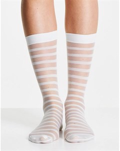 Носки до щиколотки светло мятного цвета с прозрачными полосками Gipsy