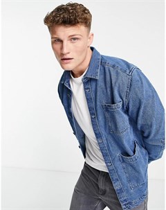 Синяя джинсовая куртка в утилитарном стиле Only & sons