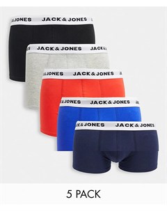 Набор из 5 разноцветных боксеров брифов Jack & jones