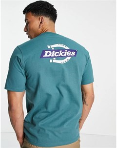 Зеленая футболка с принтом на спине Ruston Dickies