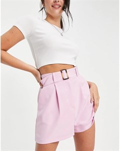 Розовые шорты с поясом в винтажном стиле Asos design