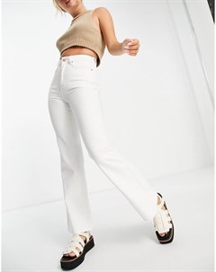 Белые расклешенные джинсы с завышенной талией Lost ink