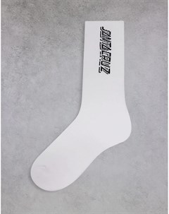 Белые носки с полосками контрастного цвета Santa cruz