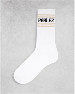 Белые носки с полосками песочного цвета Parlez