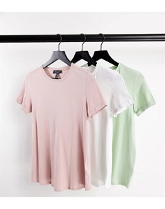 Набор из 3 футболок розового белого и зеленого цвета New look maternity