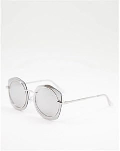 Большие солнцезащитные очки с серебристыми стеклами Jeepers peepers