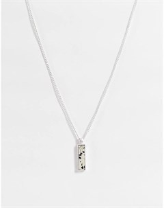 Серебристое ожерелье с мраморной подвеской Icon brand