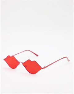 Красные солнцезащитные очки с дизайном в форме губ Jeepers peepers