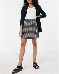Черная мини юбка в клетку от комплекта Vero moda