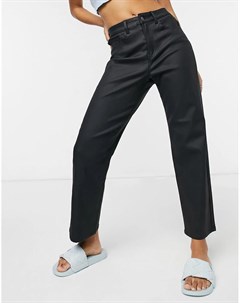 Черные джинсы прямого кроя с покрытием Object