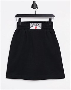 Черная трикотажная юбка с логотипом в прямоугольнике Love moschino