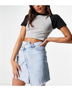 Выбеленная джинсовая юбка с поясом внахлест из переработанных материалов Inspired Reclaimed vintage